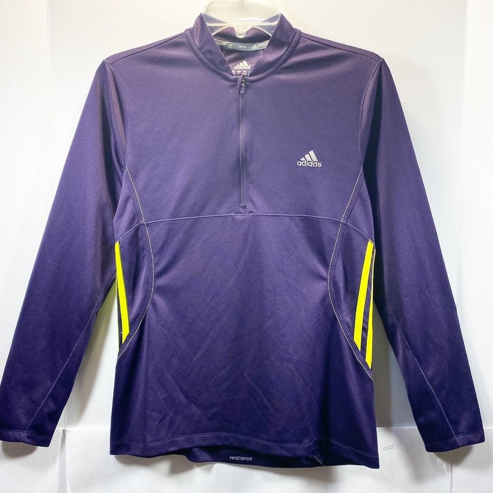 Adidas Womens Medium 1/4 Zip Purple Climalite Track Running Pullover Shirt